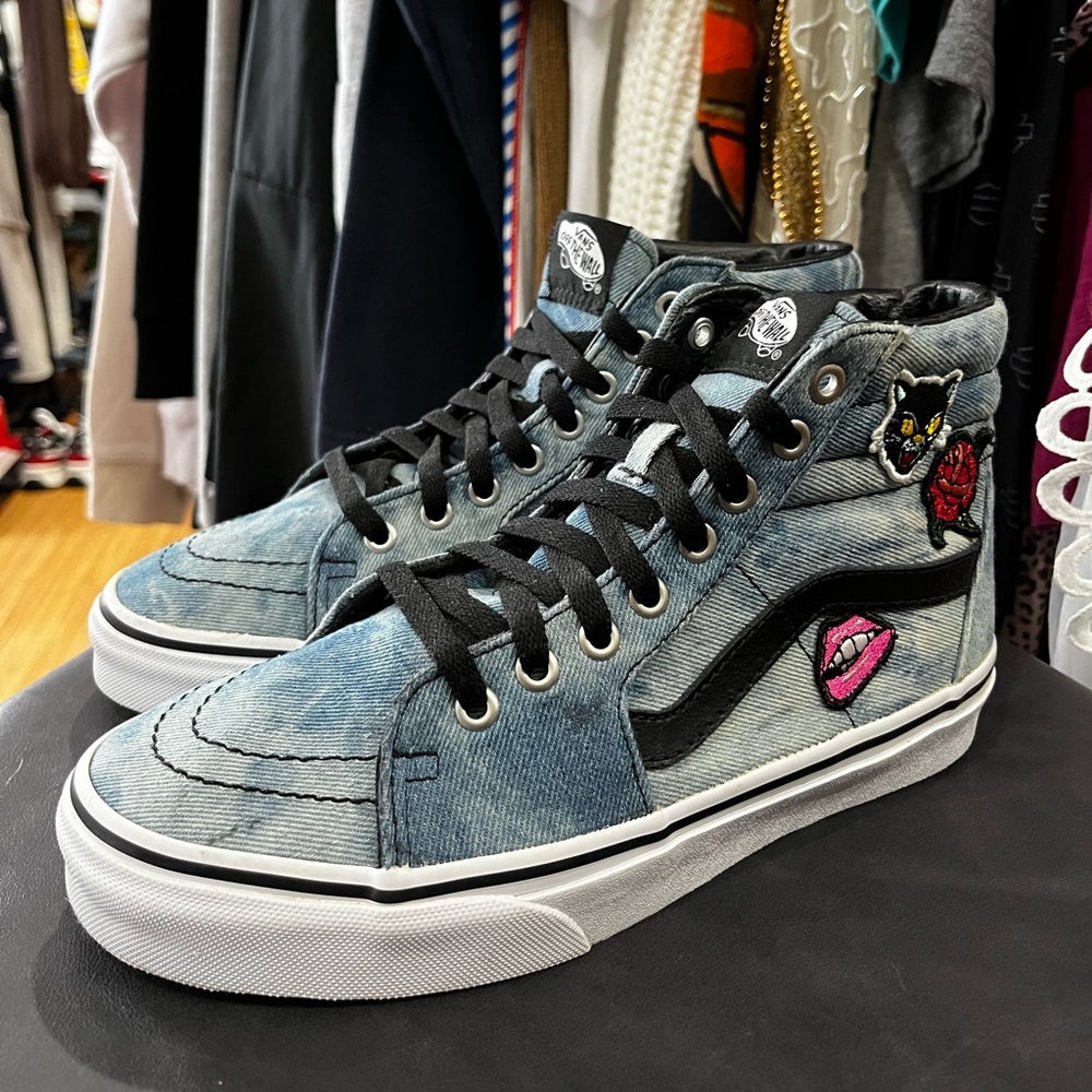 Vans Sk8 Hi Denim Patches Acid Wash Women’s
